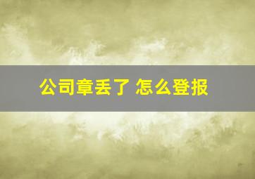 公司章丢了 怎么登报